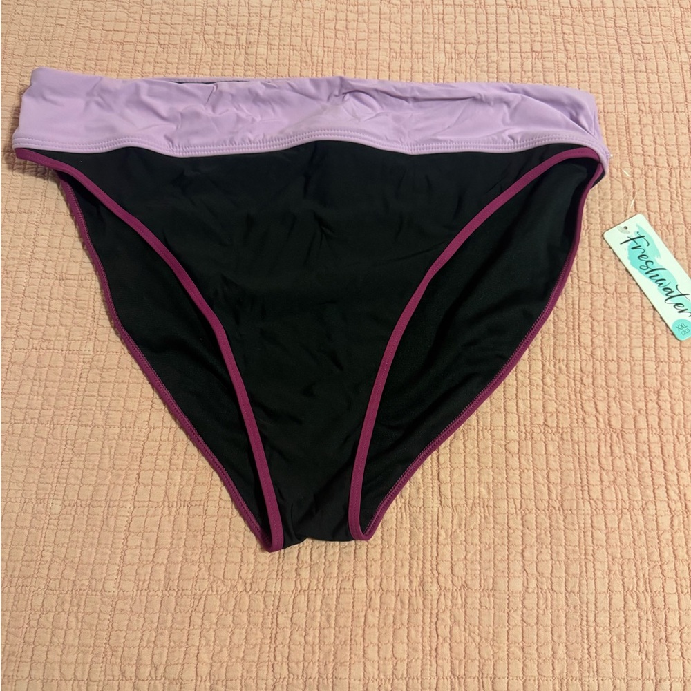 Women's Black and Purple swim bikini bottoms